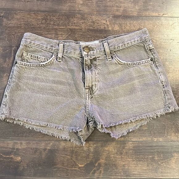 Current Elliott The Boyfriend Short Distressed Denim Olive Green Gray - Picture 3 of 12